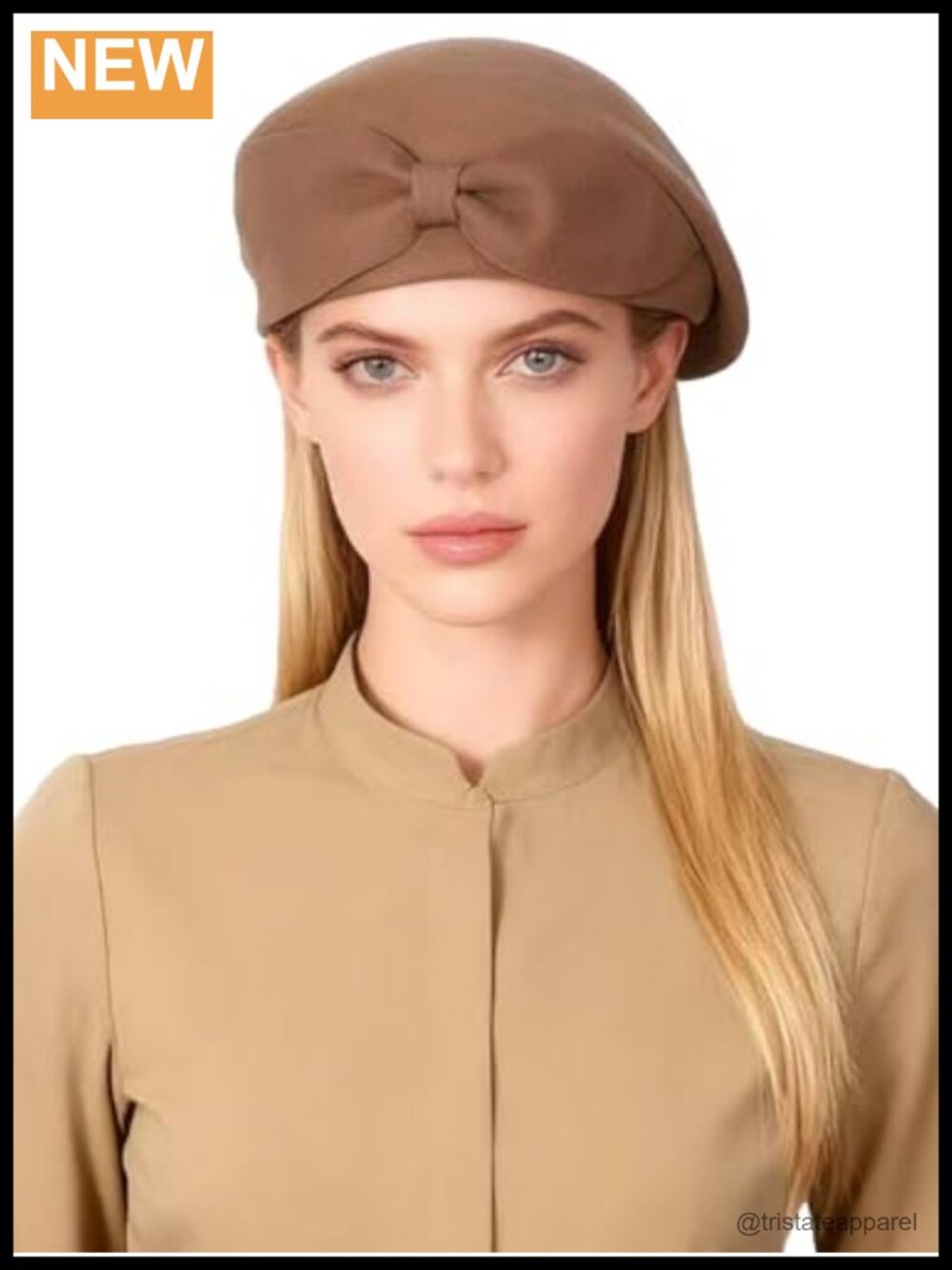 Wool Felt Beret Fascinator Hat with Bow Adjustable Women's Formal